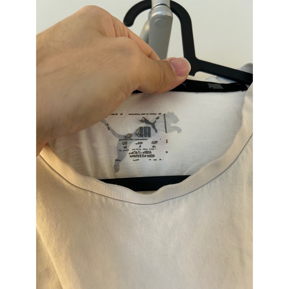 Puma Color‎ Block T Shirt White Black Logo Men's Size Medium - Picture 3 of 9